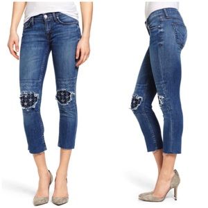 NWT HUDSON CROP MUSE STAR FRAYED JEANS